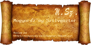 Mogyorósy Szilveszter névjegykártya