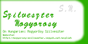 szilveszter mogyorosy business card