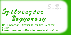 szilveszter mogyorosy business card